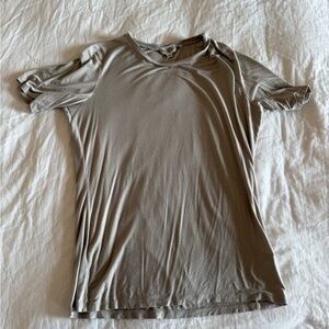 Elegant Taupe Short Sleeve Top